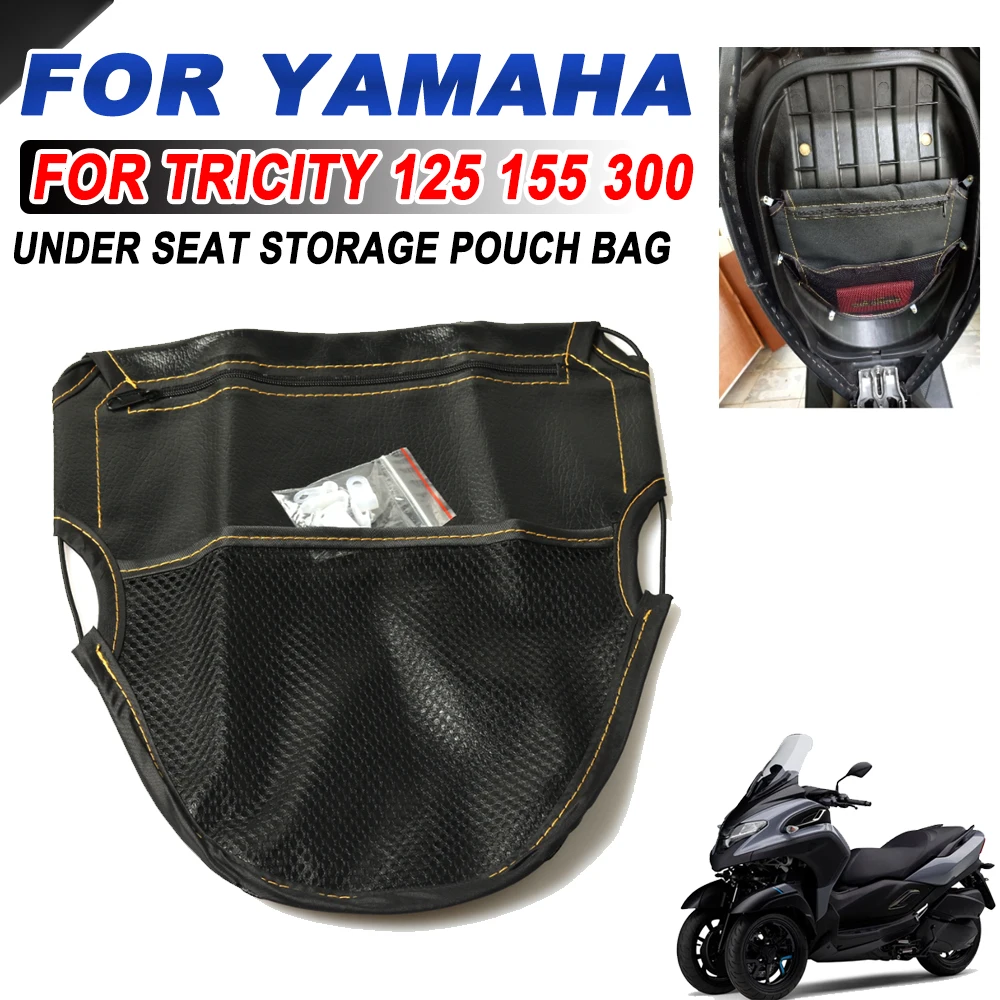 

For Yamaha TRICITY 300 TRICITY300 TRICIT 125 155 Accessories PU Leather Motorcycle Seat Bag Scooter Under Seat Storage Pouch Bag
