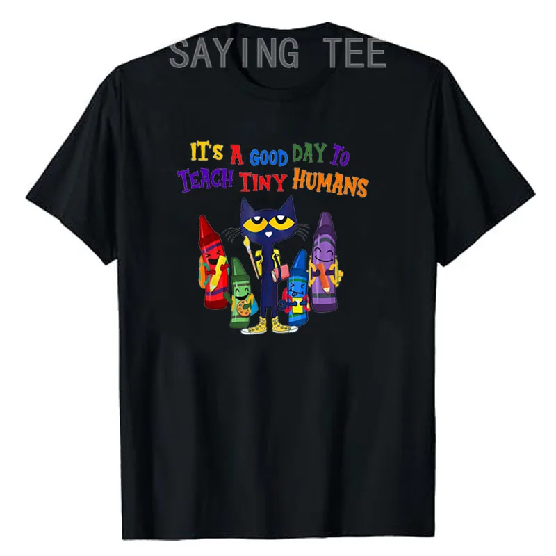 Nakakatawang T-shirt ng Guro - 'Tiny Human Tamer' Graphic Tee Para sa Kababaihan, Kindergarten at Elementarya, Cyan XL