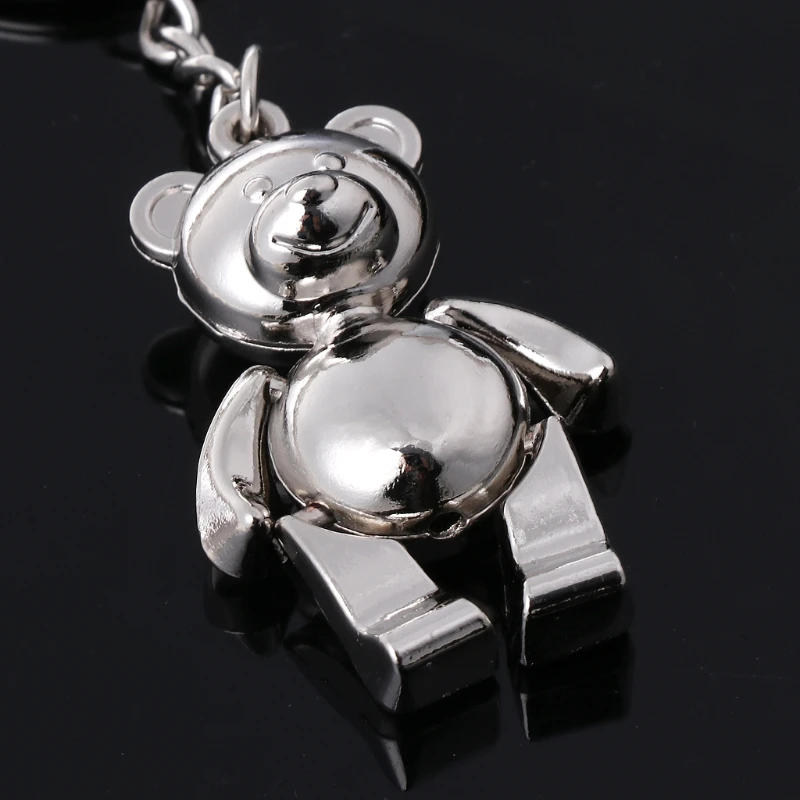 

Metal Movable Bear Keychain Nice Car for Key Ring Fashion 3D Animal Keyring Lucky Charm Hanging Pendant Gift for Men