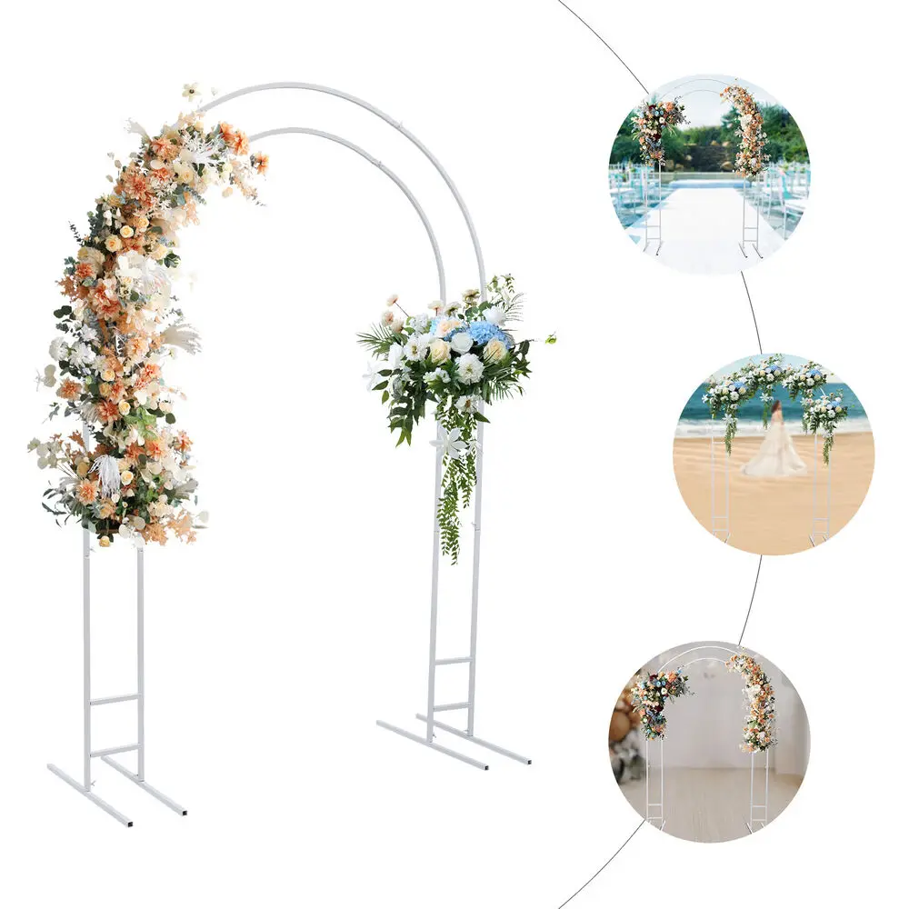 Witte vierkante bruiloftsboog-metalen frame, heavy duty backdrop standaard voor bruiloft, feest, kinderfeest, verjaardagsfeest enz