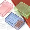 1pcs Plastic Clear Colour Cigarette Case Women Portable Transparent Cigarettes Storage Box Fits Smoking Enthusiasts Storage Boxs 3