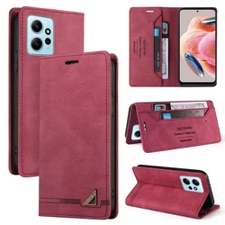 Premium Anti-Theft Leather Wallet Case with Magnetic Flip Card Stand for Redmi Note 11 Pro 5G (Wine red)