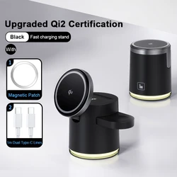 Sleek 2024 Qi2 3 - in - 1 Fast Wireless Charging Station & Folding Stand (Upgraded Black)