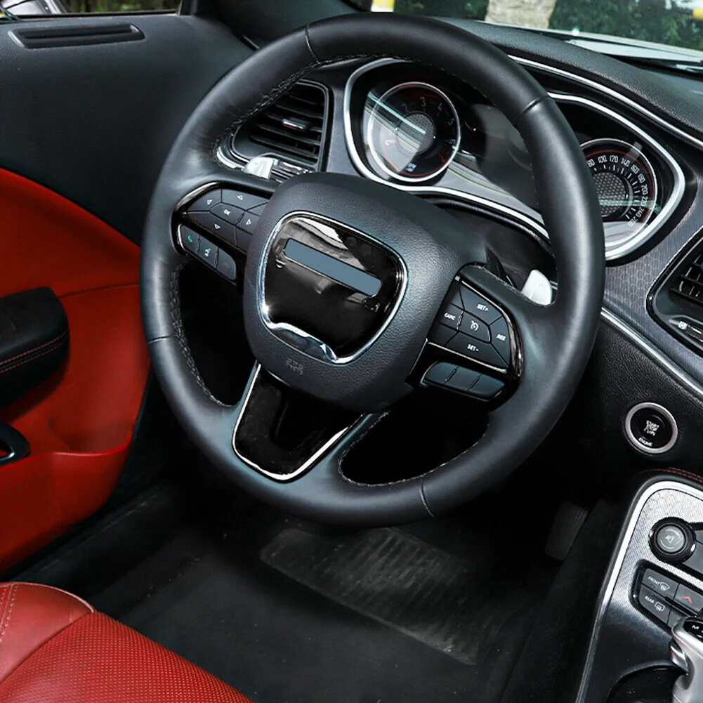 

Get Rid of Scratches and Give Your Car a Fresh Look with Black Steering Wheel Panel Cover Trim for Dodge Charger and Challenger