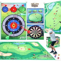 Indoor Kids Golf Floor Game Toys Multiplayer Interactive Sports Party Games Golf Mat Set with Golf Club Floor Toys Gift for Kids 2