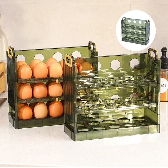 Flip-Type Eggs Storage Rack Refrigerator Organizer Food Containers Eggs  Storage Box Stand Egg Holder Fresh-keeping Case Kitchen - AliExpress