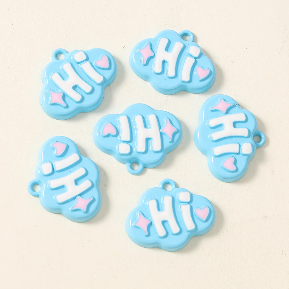 Set of 10 Cute and Quirky Hi Charms for Handmade Jewelry Accessories