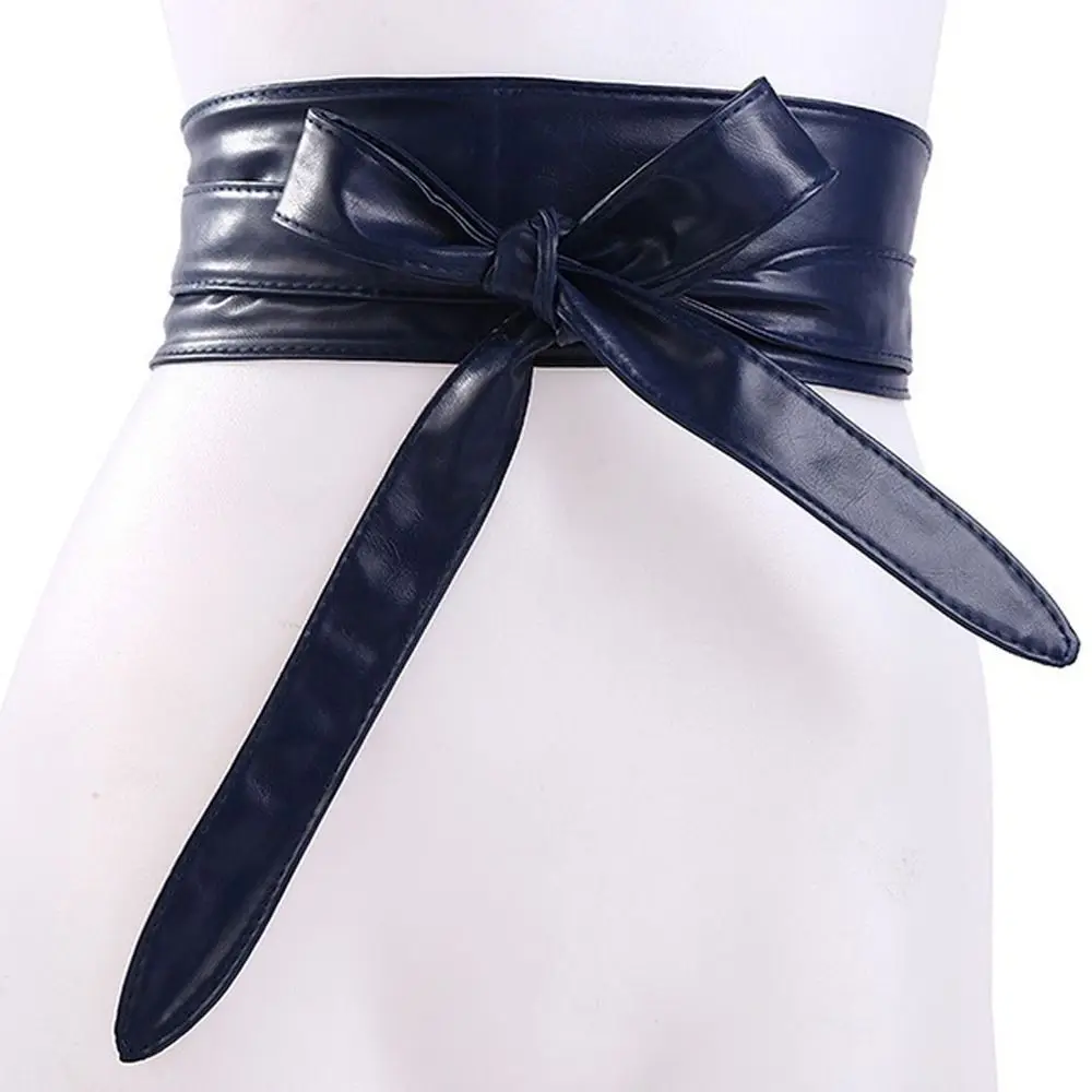 

Wide Side Waistband Ties Jeans Belts Bowknot Belts Dress Decoration Belts Women Waistbands PU Leather Waist Belts