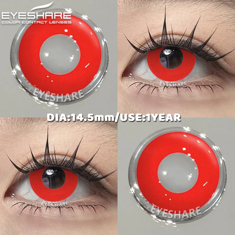 EYESHARE Cosplay White Contact Lenses - Colored Anime Eye Makeup for Halloween Accessories