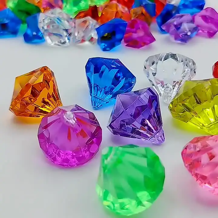30 Pierres Précieuses Acrylique 30 Mm - Brillantes Comme Des Diamants - Décoration Mariage, Fête, Activités Enfants
