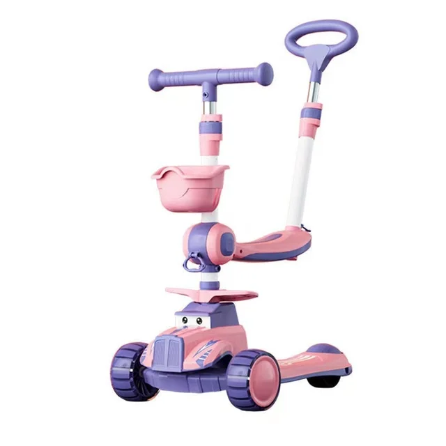 LazyChild Children's Multi-Function Scooter 1-3-6-9 Boys And Girls Baby Seat Toy Balance Three-In-One Toddler Sliding Scooter 5