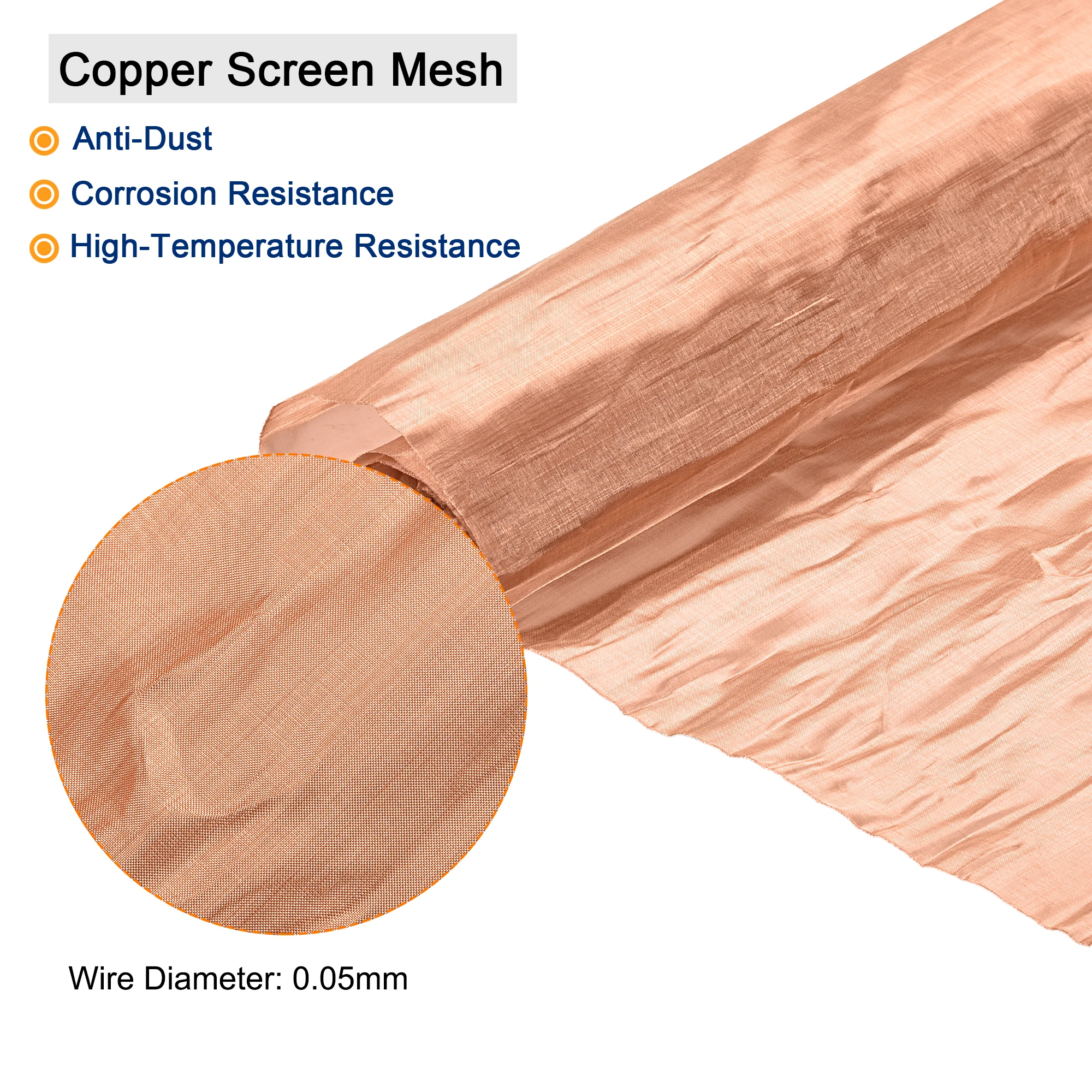 1Pcs Copper Mesh 20x12inch/40x12inch 40-200 Mesh Filtration Cloth Shielding Fabric Filter Copper Screen Mesh Screen Net for Home