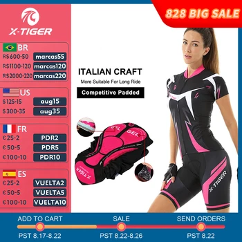 X-Tiger frauen Radfahren Jersey Set Sommer Anti-Uv Radfahren Fahrrad Kleidung Quick-Dry Berg Weiblich Bike Kleidung radfahren Set 1