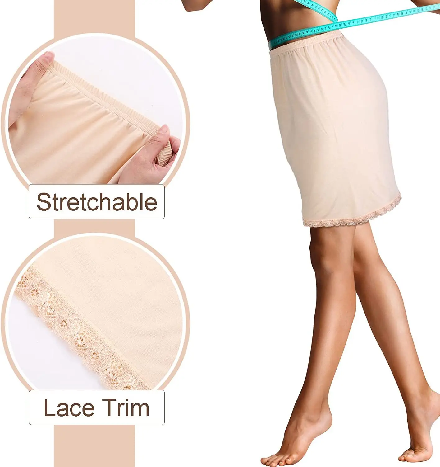 Description Picture 5 of itemNew Lace Bottoming Skirt Summer Anti-Transparent Modal Inner Skirt Anti-Light Inner Skirt Anti-Static Underskirt For Women