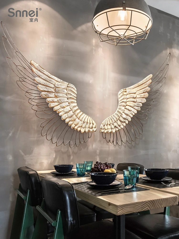 

Wing background wall decoration pendant wrought iron wall decoration set props