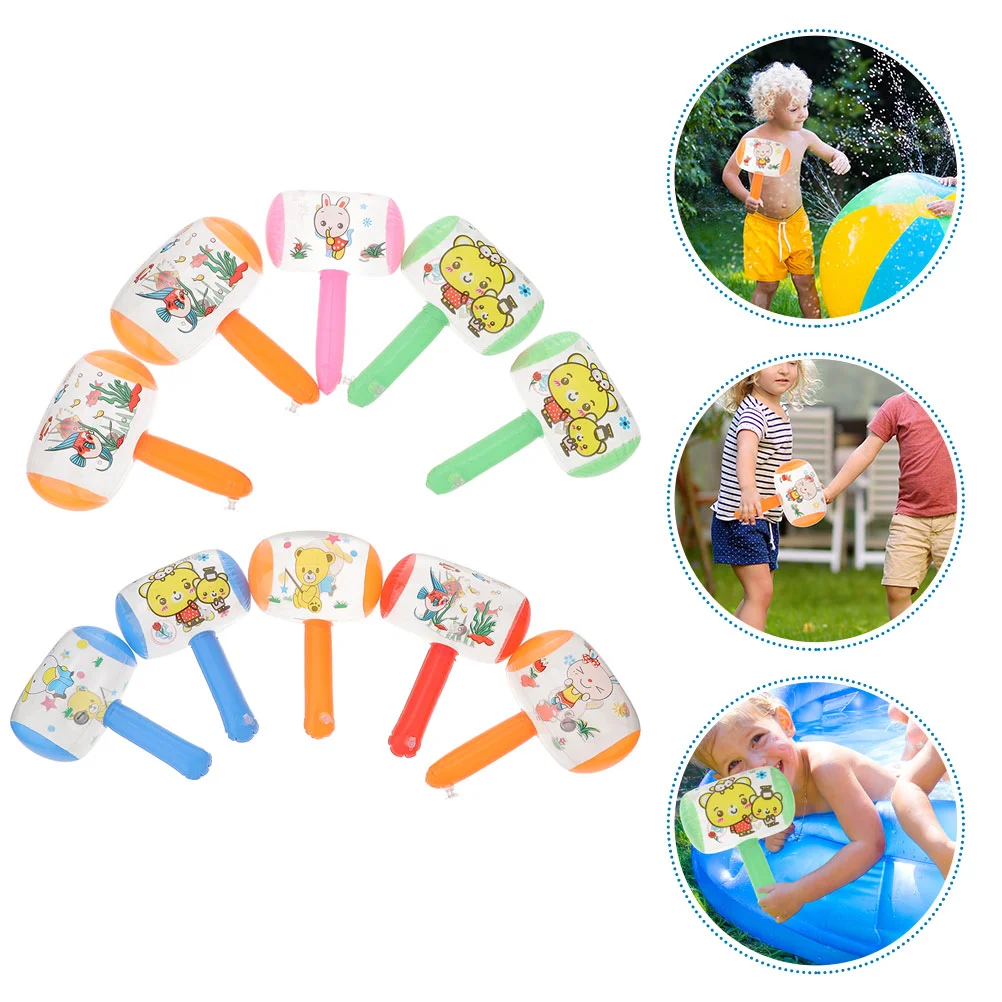 

8 Pcs Toy Party Favor Inflatable Hammer With Bell Pool Toys Balloon Cartoon Funny