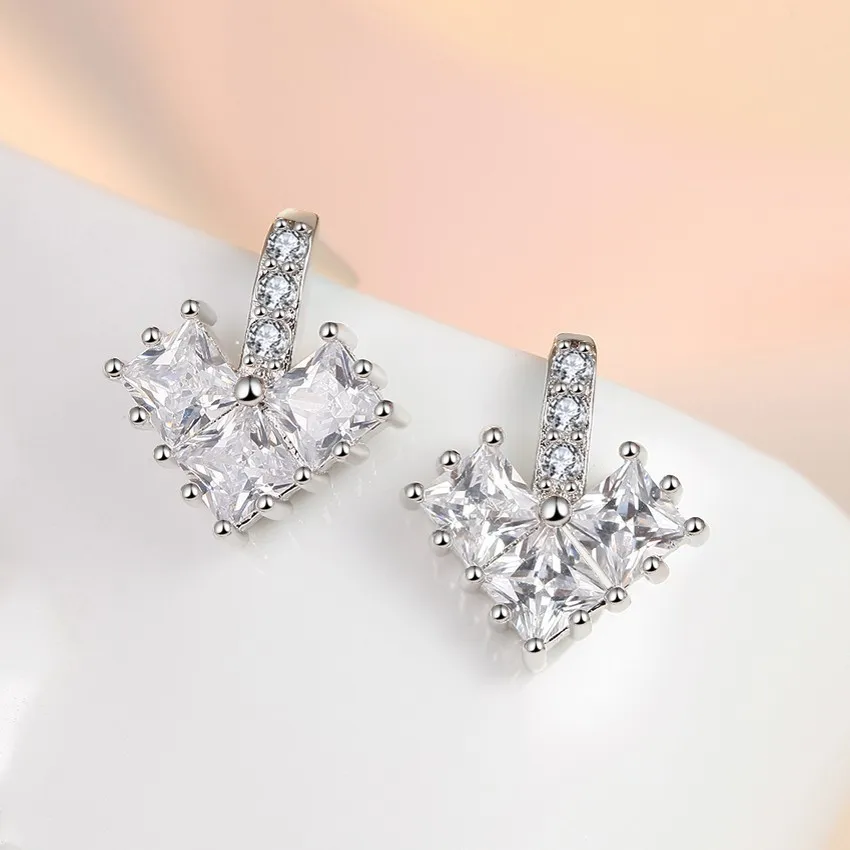 925 Sterling Silver Earrings For Women Original Charm Double Hoop Earrings Pave CZ Fine Engagement Anniversary Jewelry E557 4