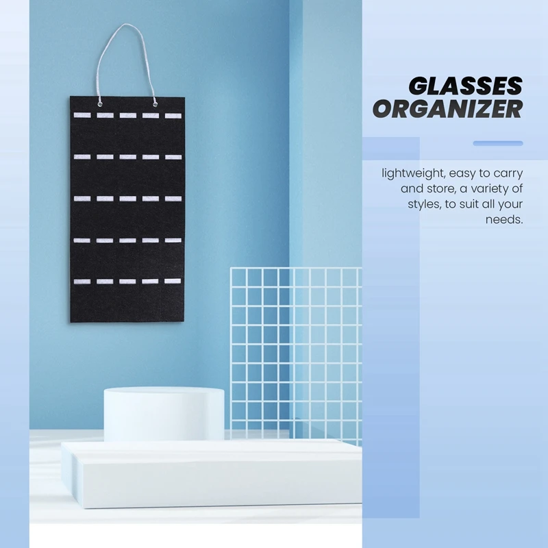 HOT-Glasses Organizer Sunglasses Organizer Storage Hanging Bag Sunglasses Eyeglasses Display Show Holder Wall Mount Eyewear Hold 3
