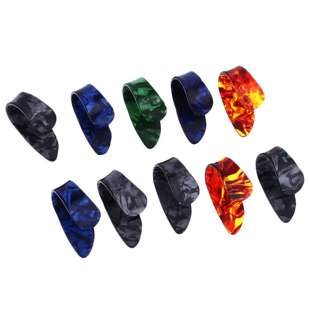 10pcs Electric / Acoustic / Bass Guitar Finger Thumb Pick Picks Random