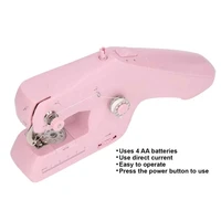 Sewing Machine Household Mini Handheld Portable Electric Two-wire Sewing Machine Pink White 2