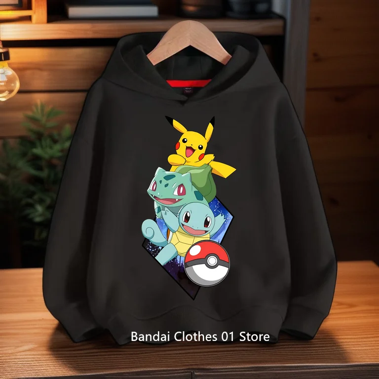 Cartoon Cute Manga Japanese Anime Pokemon Hoodie Kids Children Sweatshirts Pikachu Clothes Tops Boys Girls Baby Hoody hooded sweatshirt children hoodie children sweater cotton hoodie children sweatshirt toddler sweatshirt children top pullover hoodie