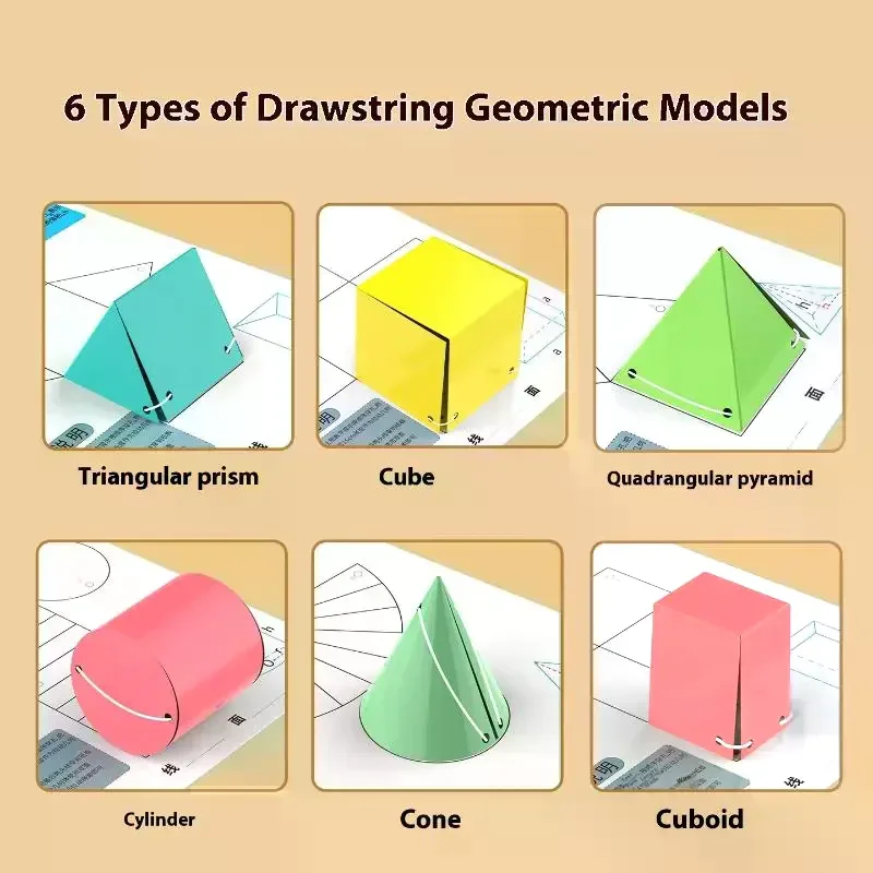 1 Set Spatial Thinking Training DIY Math Learning Book 3D Geometry Quiet Book For Kids Montessori Educational Tracing Workbook - 5