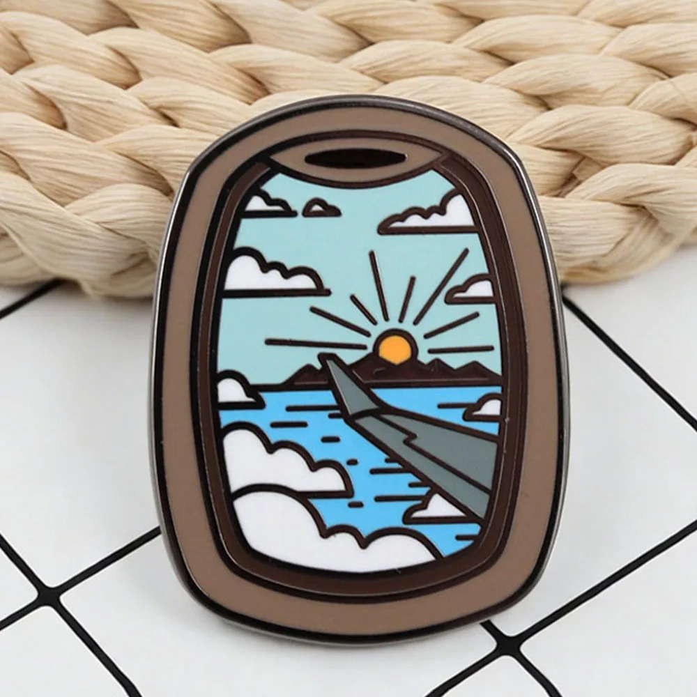 Aviation Adventure Enamel Pin – Sunrise Journey