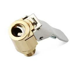 Enhanced Auto Repair Tool: Brass Air Pump Chuck Clip for Efficient Tire Inflation (Gold)