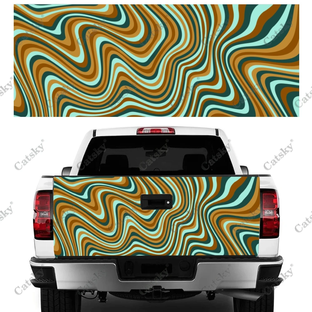 

Groovy Psychedelic линии шаблон грузовик Tailgate обертка профессиональный класс материал универсальный подходит для полноразмерных грузовиков погодоустойчивость