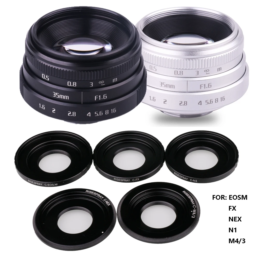 Mini 35mm F1.6 CCTV APS-C C Mount Manual Focus Large Aperture Lens