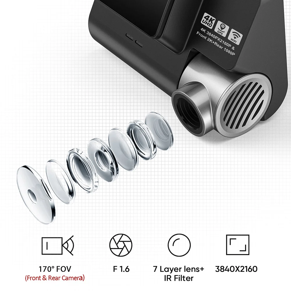ڵ DVR   ĸ  ķ, 4K WiFi  , GPS  ķ, 24 ð  ͸, Ŭ ȭ, 3D G , 3 ġ