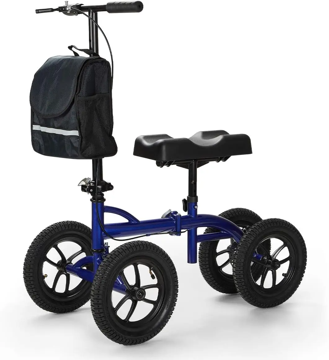 

OasisSpace Bariatric Knee Walker - Heavy Duty Knee Scooter with 12 inch Pneumatic for 500LB, All Terrain Knee Scooters for Foot
