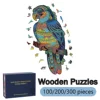 Wooden Puzzles for Adults, 100/200/300 Pieces Uniquely Irregular Animal Shaped Wooden Puzzles, High-difficulty Puzzle 1