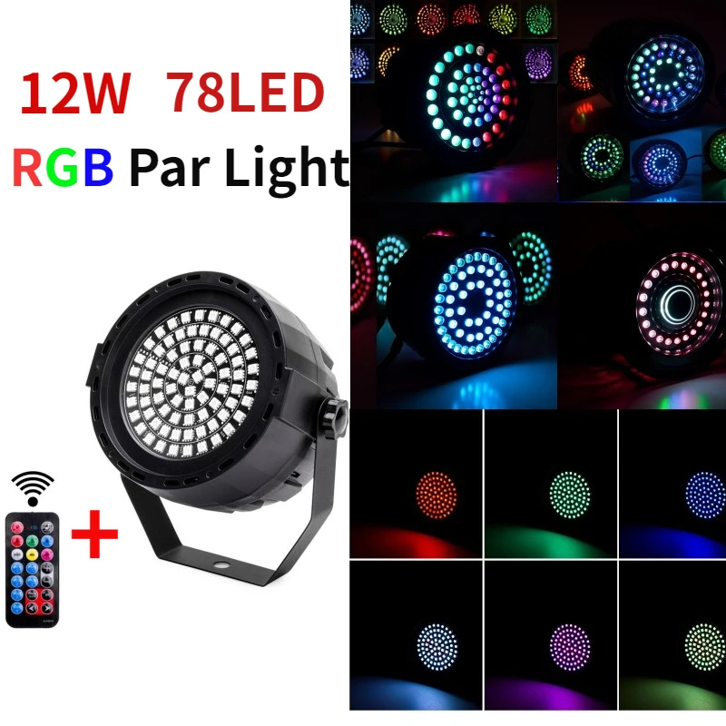 

78 Led RGBW Stage Light DMX Control Par Light DJ Disco Strobe Lights Effect Lighting for Bar KTV Party Holiday Pub Wedding Show