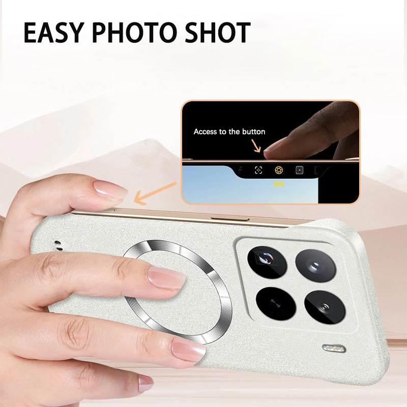 Magnetic Frameless Sand Rock Matte Case - Ultra Thin Hard Cover