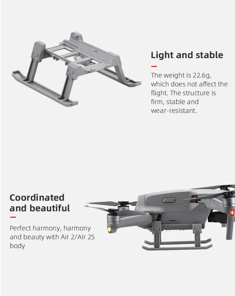 Air 2/Air 25 body weight is 22.6g, which does not affect the flight 