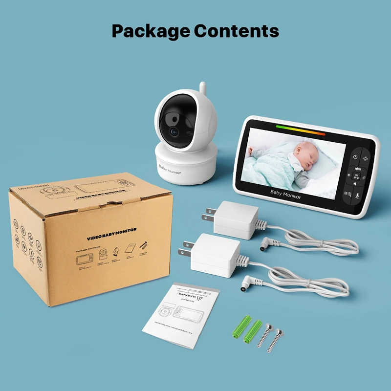 5 Inch Baby Monitor with Camera 360&deg; Pan-Tilt 1000ft Mother Kids Children's Came Portable Video Nanny Baby Items wireless baby monitor,video baby monitor
