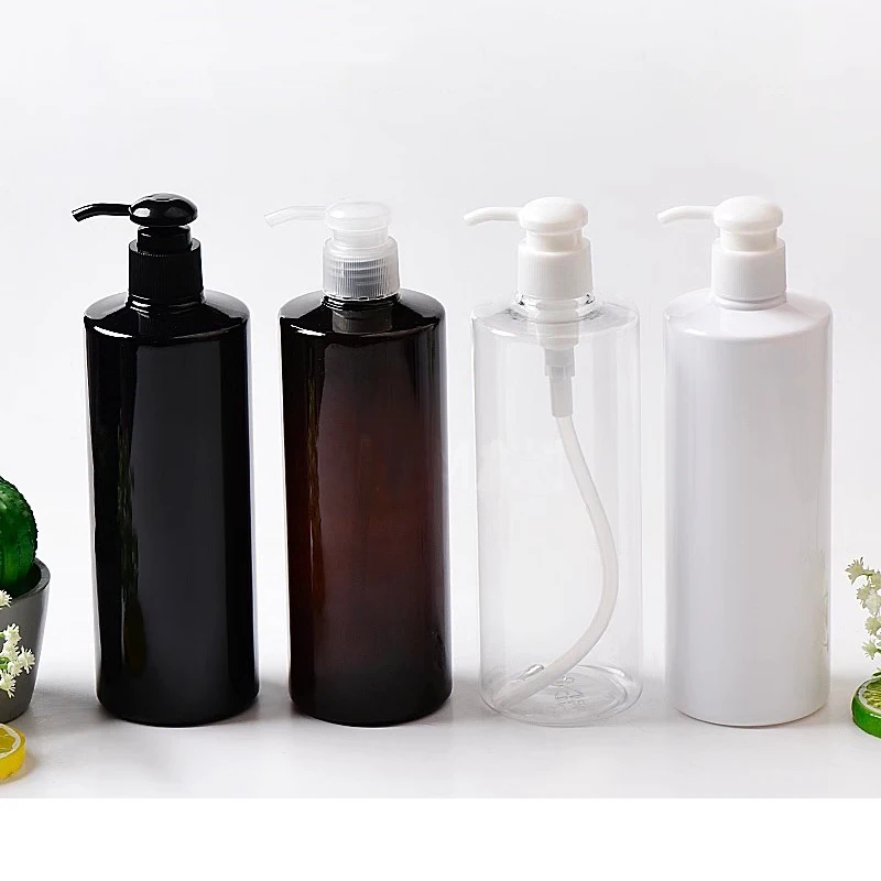 

15pcs 400ml Empty Black White PET Bottle With Round Lotion Pump For Shower Gel Shampoo Liquid Soap Cleansing Cosmetic packaging