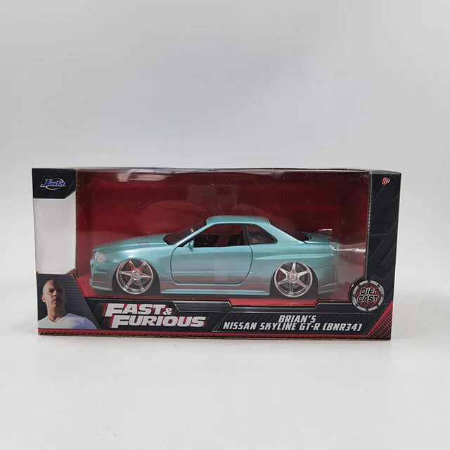 Modèle Réduit Fast & Furious Nissan Skyline GT-R R34 2002 - Échelle 1:24, Diecast Par Jada, Dimensions 25x12x11.6 Cm, Neuf En Boîte