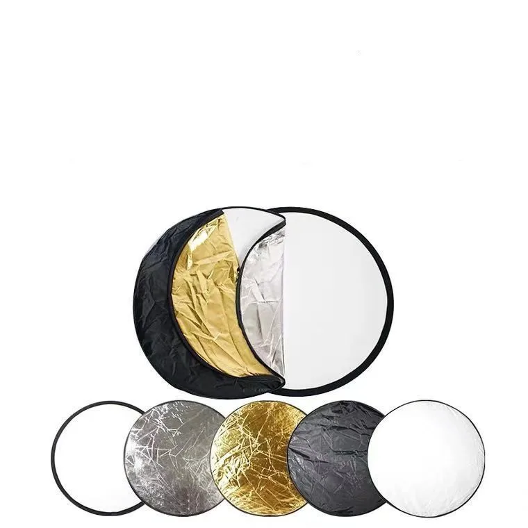 RF01 24" Reflector 2in1 30CM 60CM 80CM 110CM Silver White Gold Portable Collapsible Soft Light Round Photography for Studio 5in1 photography reflector