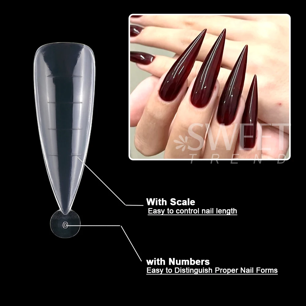 480pcs Nail Dual Forms Set Full Nail Forms Clear Top Molds Nail Tips for Nail Extension Forms Fake Nail Dual Forms Tips Tools