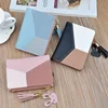 Holder Arrival Fashion Short Wallet Zipper Wallet Splice Patch Fashion Wallet Multi Card Slot Zero Wallet Card Holder Leather 2