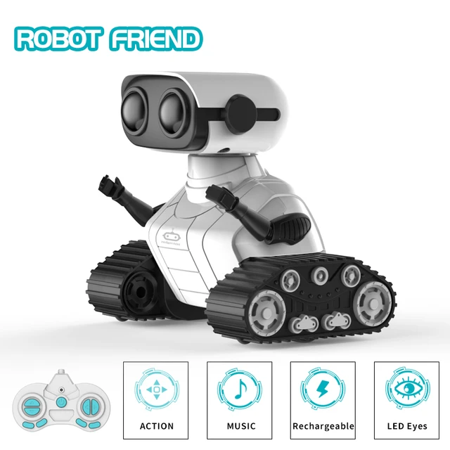 Ebo Robot Toys Rechargeable RC Robot For Kids Boys And Girls Remote Control Toy With Music And LED Eyes Gift For Children's 1