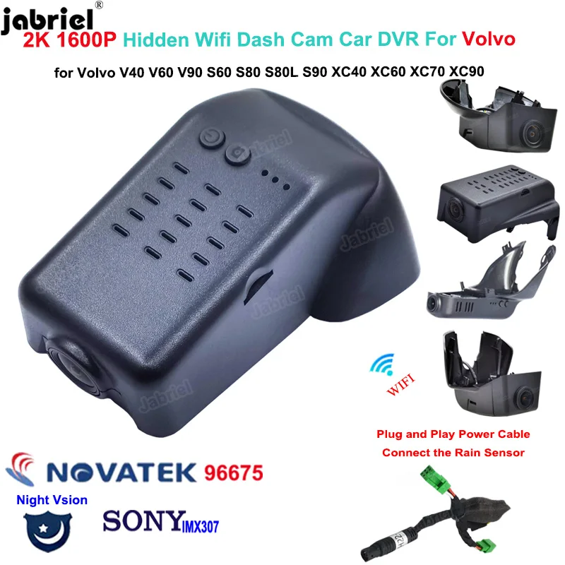 New 2k Wifi Dash Cam Car Dvr Recorder Cameras For Volvo Xc90 Xc40 Xc60