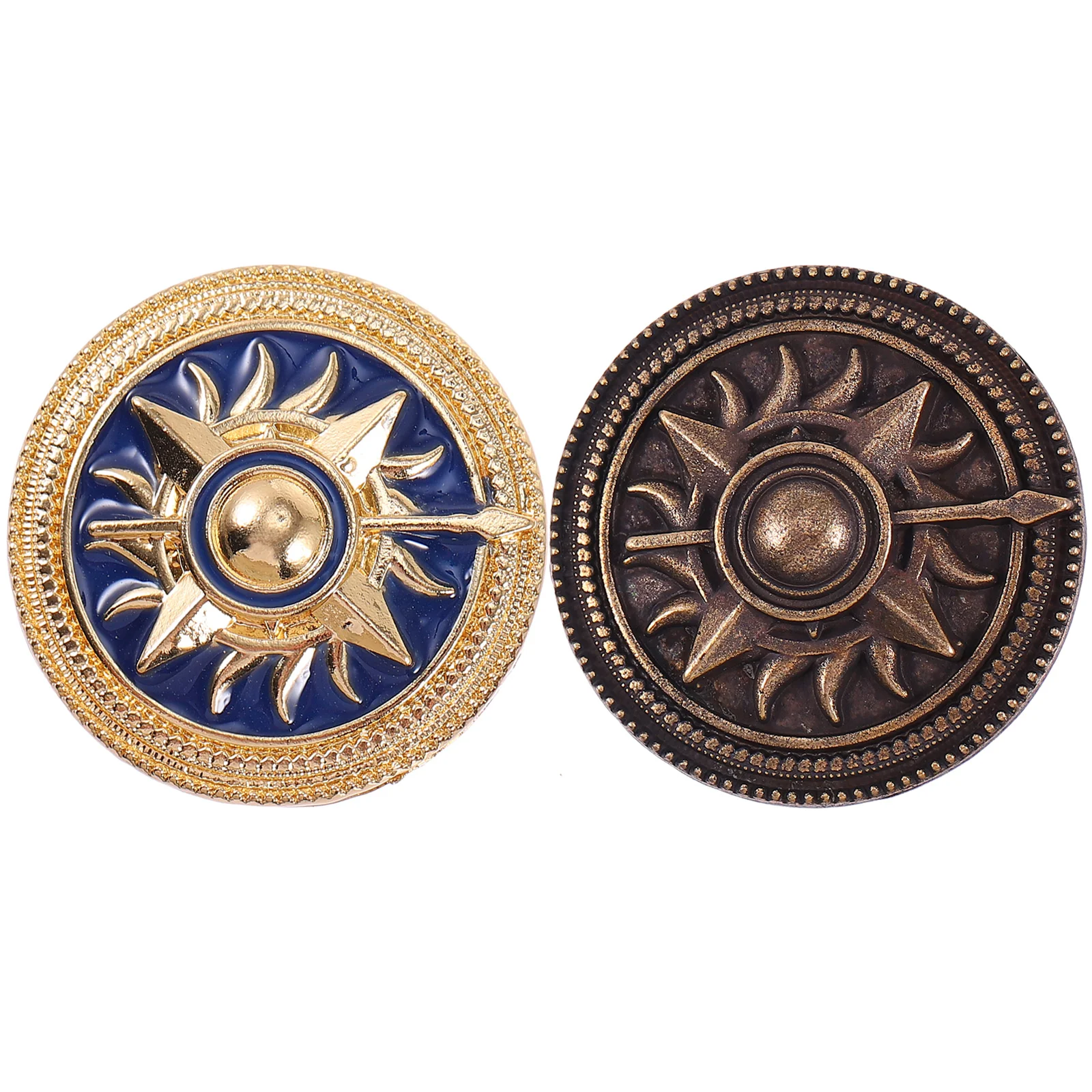 

2 Pcs Badge Round Circle Brooch Costume Accessories Personality The Gift Retro Vintage Brooches Clothing Clothes Pin