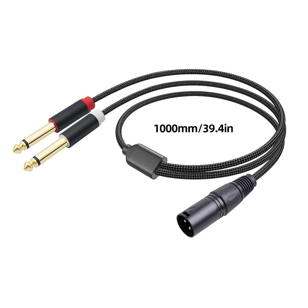 Dual 1/4 Inch to XLR Male Y Splitter Cable - Microphone Audio Converter Adapter