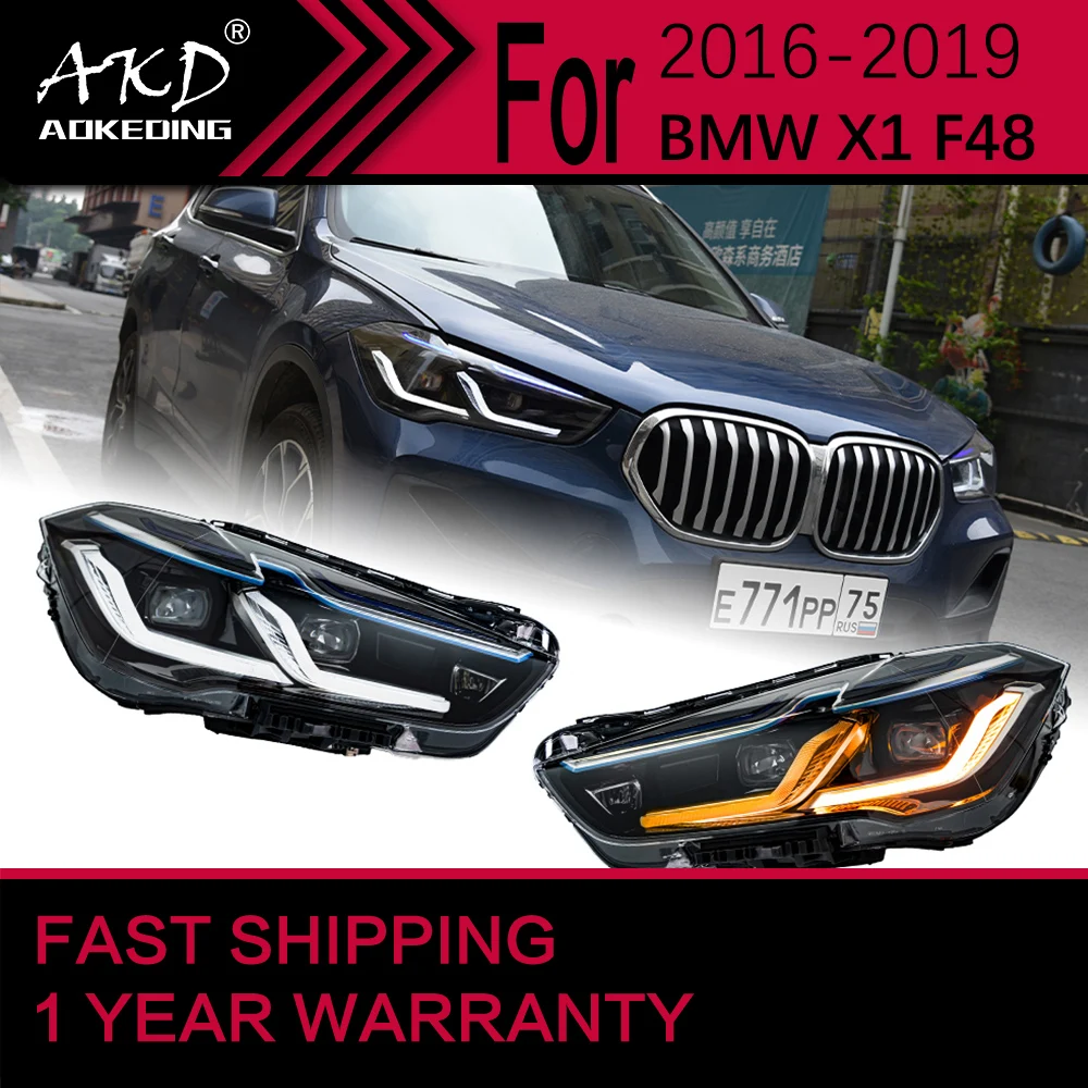

Автомобильные фары для BMW X1 F48 F49 светодиодный ные фары 2016-2019 X1, передняя фара Drl, объектив проектора, автомобильные аксессуары