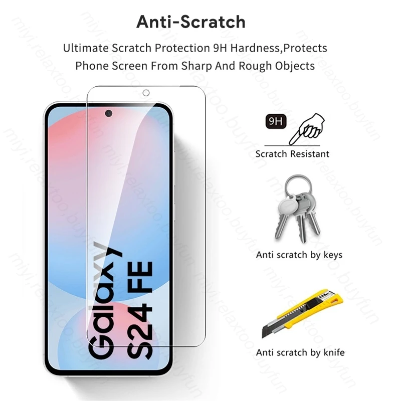 for Samsung Galaxy S24 FE 5G Case 5Pcs Protective Glass Sumsung Sansung S24FE S 24 FE 24FE Tempered Glass Screen Protector Cover 5