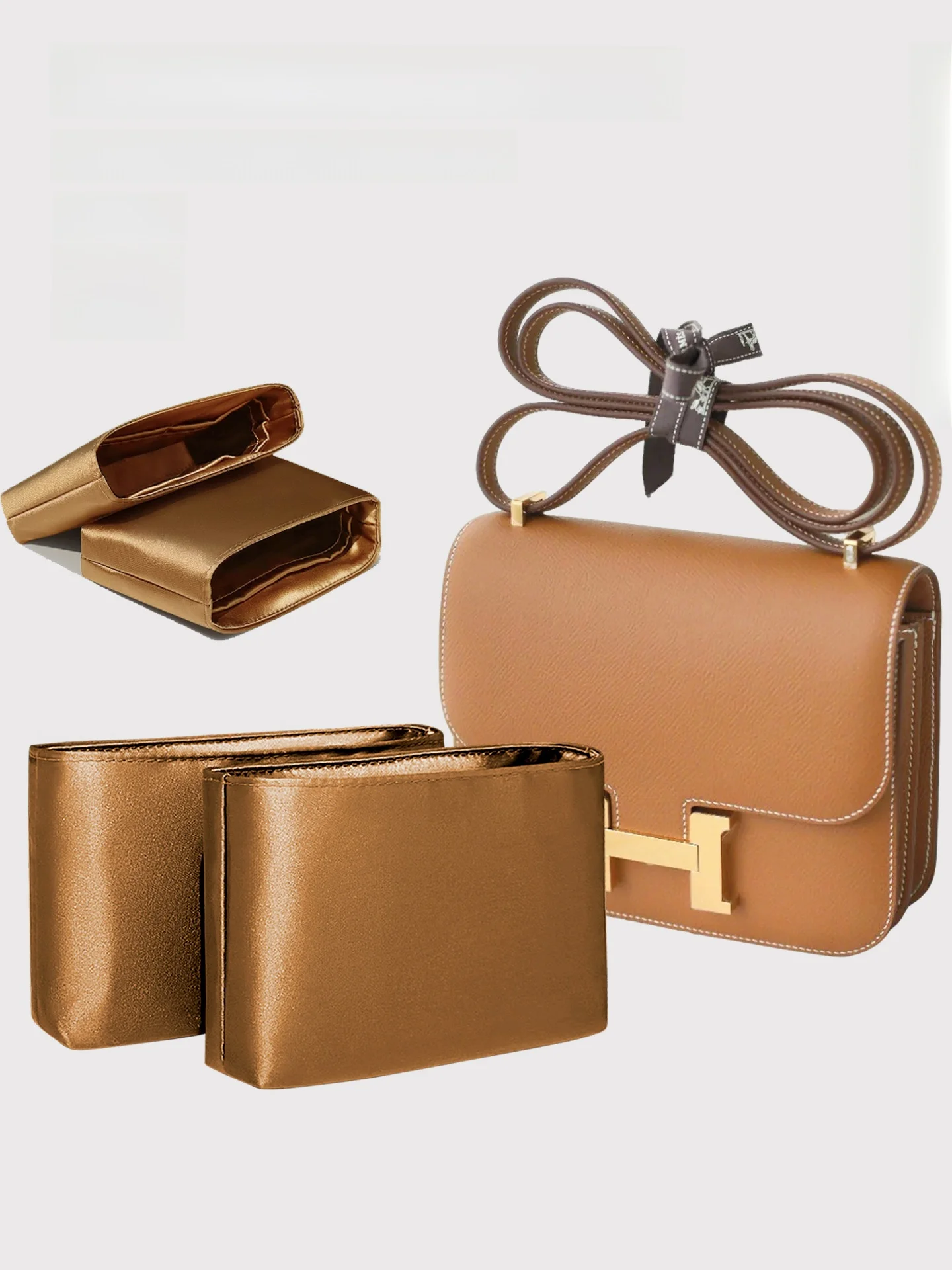 Wenjing Constance8 23 Inner Storage Bag Light Nylon Pure Color Cubic Structure for Handbag Organizer Cosmetic Bag