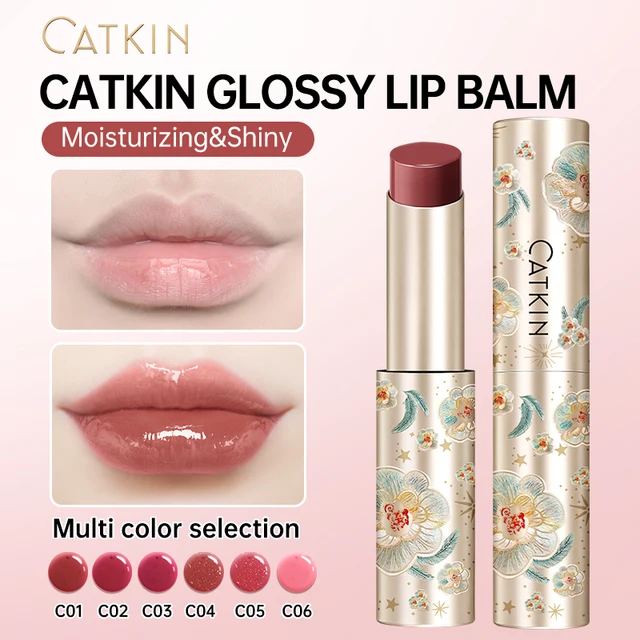 55928-e03503.jpg CATKIN GLOSSY LIP BALM Hydrating Lip Balm in 6 Vibrant Colors Moisturize, Protect & Soothe